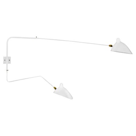 Rotating Sconce Two Arm One Curved By Serge Mouille At 1stdibs