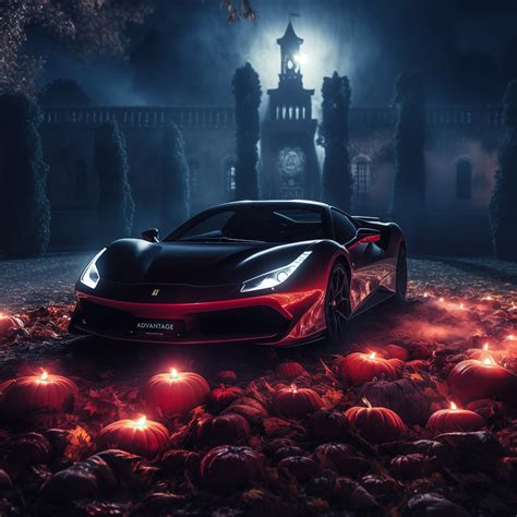 Ferrari Wallpaper 4K, Sports car, Halloween background