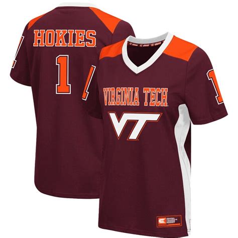 #1 Virginia Tech Hokies Colosseum Women's Football Jersey - Maroon ...