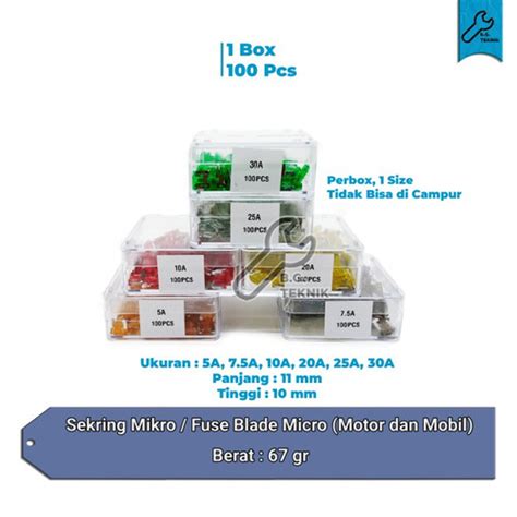 Jual Sekring Fuse DX Micro Sikring Mikro 5A 7 5A 10A 15A 20A 25A 30A 1