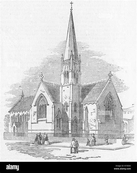 LONDON St Matthew's Church, Lower Rd, Islington 1851. Illustrated ...