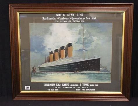 White Star Line Rms Olympic And Titanic Framed Poster