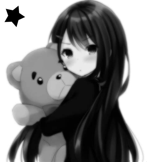 Anime Girl Hugging Teddy Bear