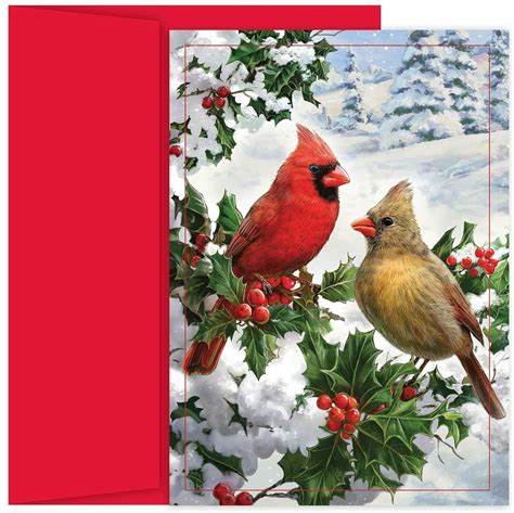 Cardinal Couple Masterpiece Studios Holiday Cards 2019 Red