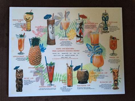 Vintage Tiki Restaurant Drink Menu Art Etsy Tiki Restaurant