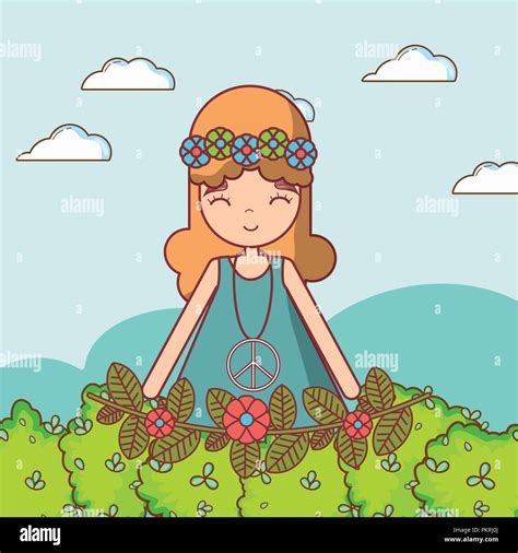 Hippie girl cartoon Stock Vector Image & Art - Alamy