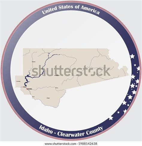 Large Detailed Map Clearwater County Idaho เวกเตอร์สต็อก ปลอดค่าลิขสิทธิ์ 1988142638