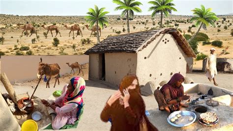 Premetive Desert Village Life In Pakistan Cholistan Desert Mud