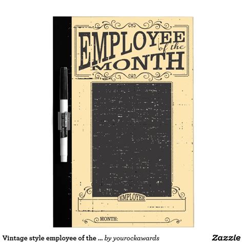 Vintage Style Employee Of The Month Photo Dry Erase Board Zazzle