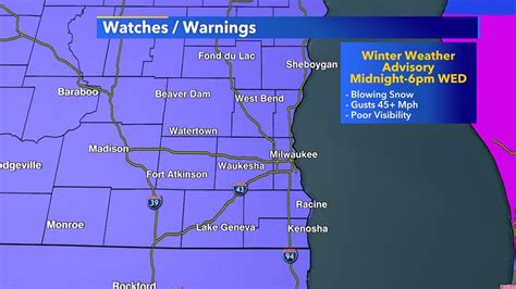 Winter Weather Advisory Southeast Wisconsin Wednesday Fox6 Milwaukee