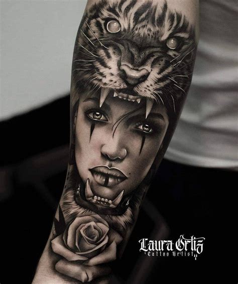 Tattoos In 2024 Headdress Tattoo Best Sleeve Tattoos Wolf Girl Tattoos