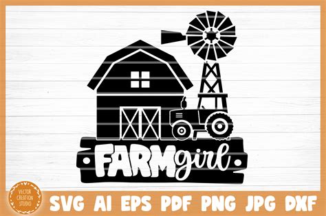 Farm Girl Svg Cut File By Vectorcreationstudio Thehungryjpeg