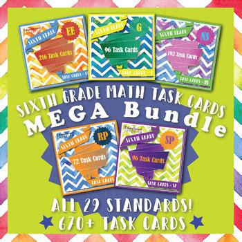 The ULTIMATE 6th Grade Math Task Cards Bundle By Educational Emporium