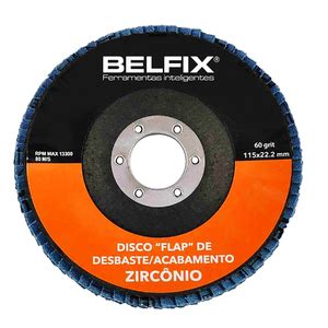 Disco Flap 4 1 2 para Aço Carbono e Aço Inox Grão 100 Belfix Leroy