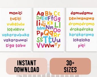 Fijian Alphabet Etsy Ireland