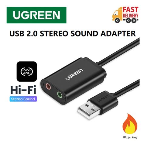 Ugreen Cm Usb Audio Adapter External Stereo Sound Card Aux With Mm