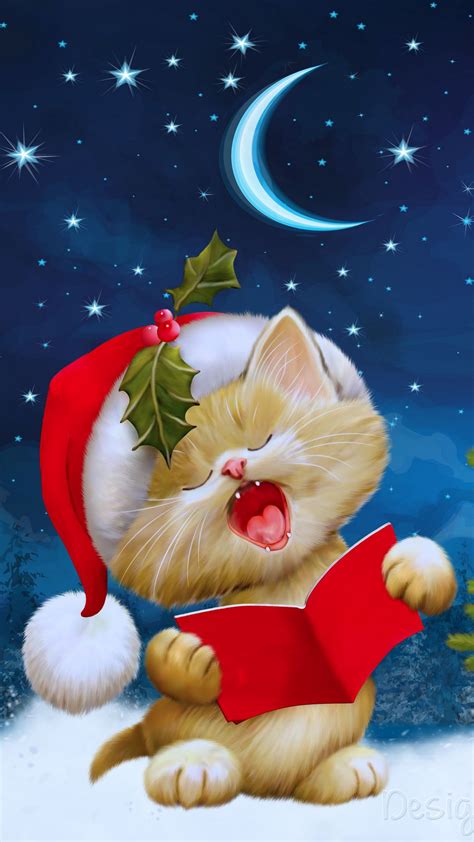 Cat Cartoon Christmas Wallpapers - Wallpaper Cave