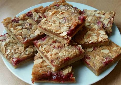 Vickys Raspberry Bakewell Tart Traybake Gf Df Ef Sf Recipe By Vicky