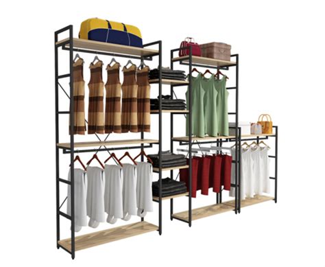 Modern Style Clothing Shop Display Racks Wall Mounted Clothing Rack For ...