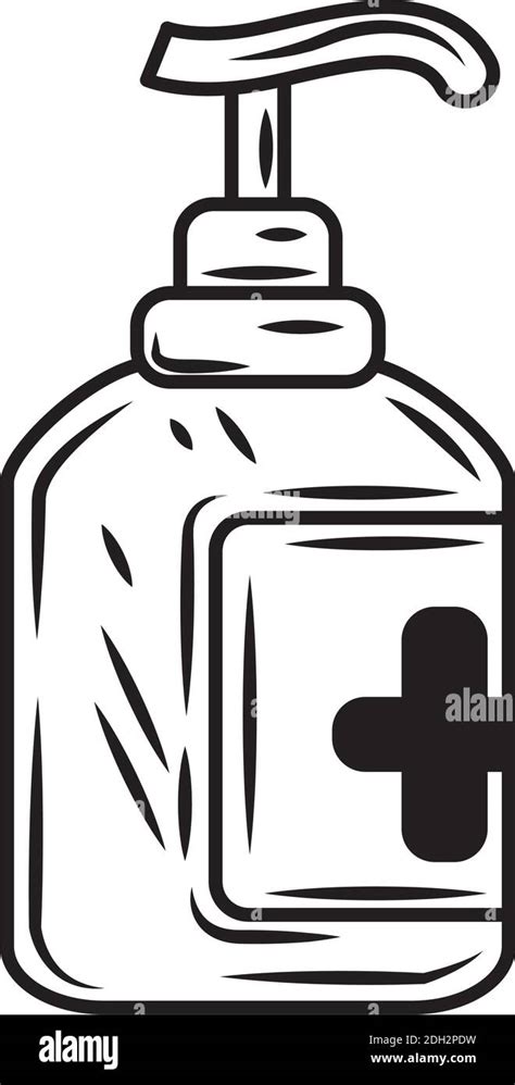 Medical Alcohol Sanitizer Product Protective Equipment Sketch Icon