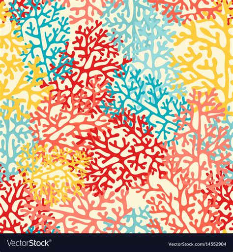 Colorful Sea Corals Seamless Pattern Royalty Free Vector