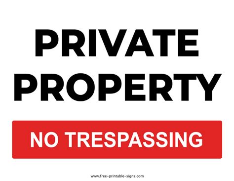 printable private property sign  printable signs