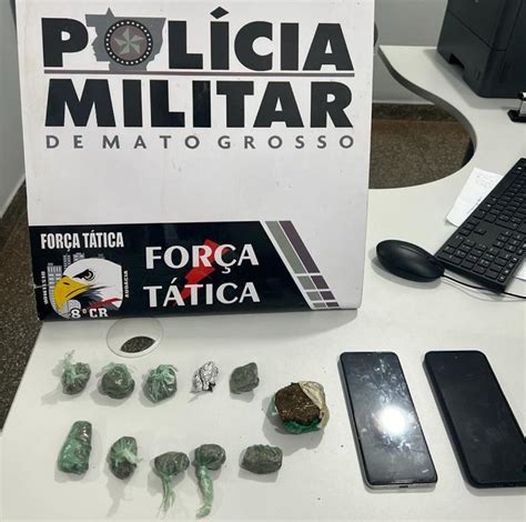 Dois suspeitos foram presos pela Força Tática em posse de drogas em