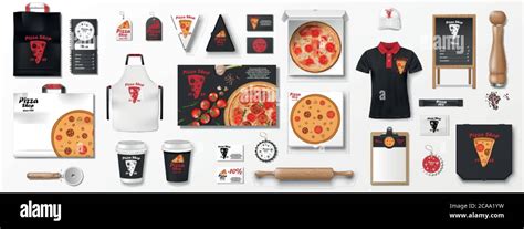 Mockup Set F R Pizzeria Caf Oder Restaurant Realistisches Branding