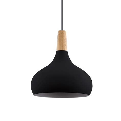 Lampa wisząca Sabinar 1 punktowa czarna Ø 28 cm Lampy pl