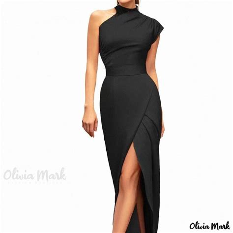 Olivia Mark Sleek And Sophisticated One Shoulder Bodycon Dress With