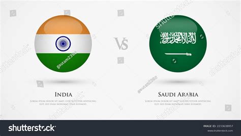 India Vs Saudi Arabia Country Flags Stock Vector (Royalty Free ...