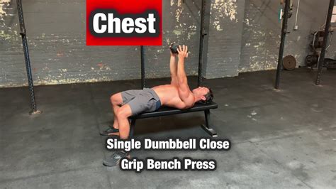 Single Dumbbell Close Grip Bench Press Chest Pec Exercise Workout