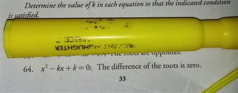 Solved Determine The Value Of K In Each Equation So That The Indicated