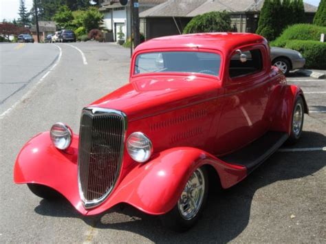 1934 Ford 3 Window Coupe Original Henry Ford Steel Body Chopped 2 Inches For Sale