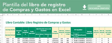 Plantilla Libro Registro Compras Y Gastos Descarga Gratis