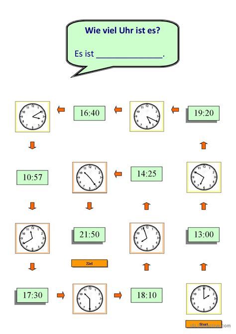 Uhrzeiten Allgemeine English ESL Worksheets Pdf Doc