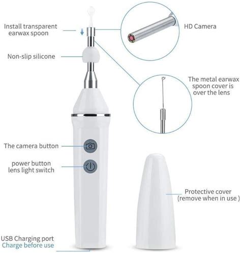 Otoscope,microscope digital usb camera,Ear Endoscope,Ear Cleaner Camera Wireless 720P HD Earwax ...