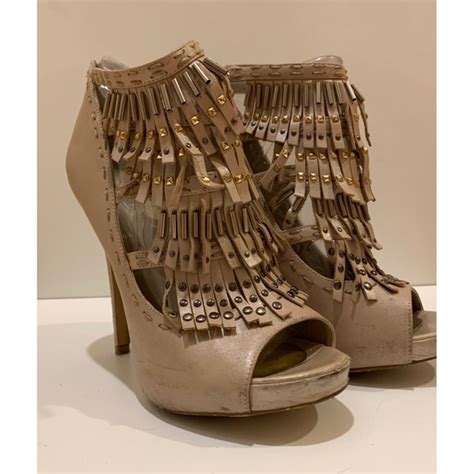 Aldo Shoes Aldo Nude Peeptoe Platform With Studded Fringe Poshmark