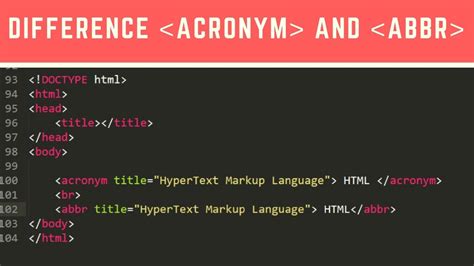 Programming Tip Of The Day 25 Differences Between Abbr VS Acronym