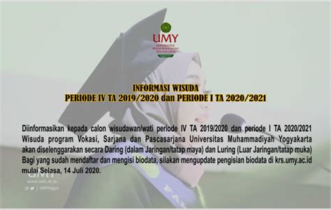 Pengumuman Wisuda Periode IV TA 2019 2020 Dan Periode I TA 2020 2021