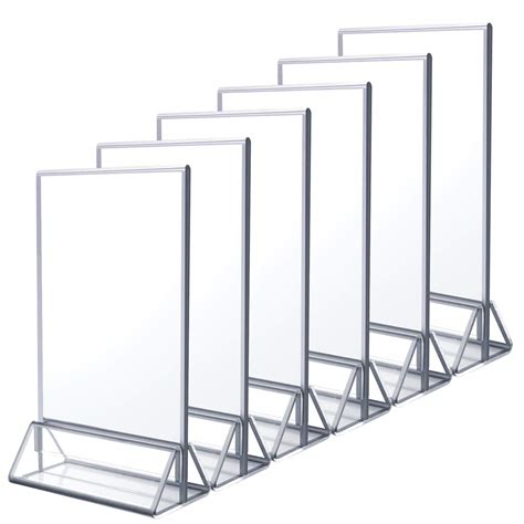 Niubee Pack X Clear Acrylic Sign Holder With Sliver Borders And