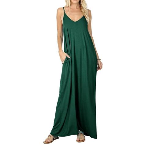 Minetom Femme Et Casual Maxi Longue Robe Bretelle Col V Sans Manche