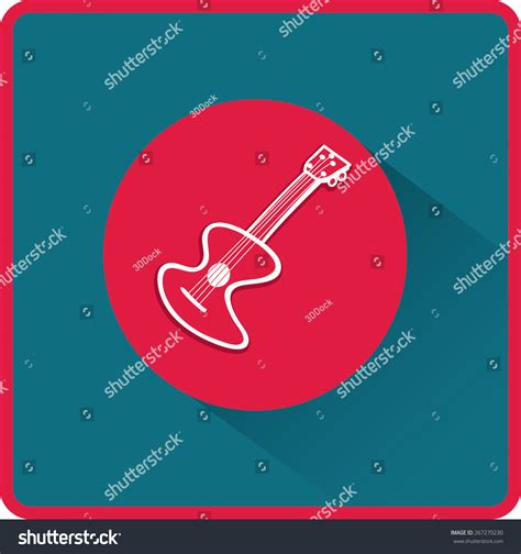 Guitar Sign Flat Vector Icon Stock Vector (Royalty Free) 267270230 ...