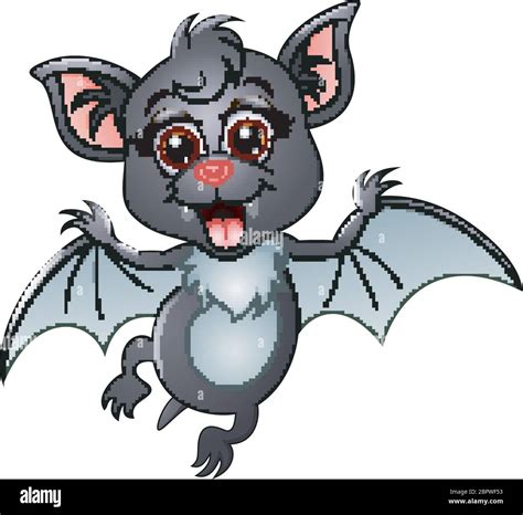 Happy Bat Cartoon Isolated On White Background Stock Vector Image And Art