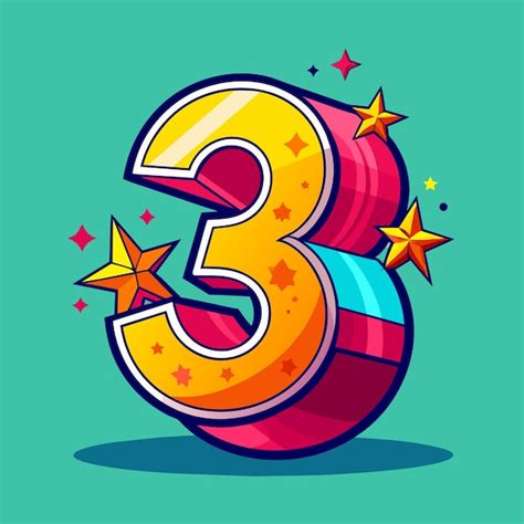 Premium Vector Three Number Or Number 3 3d