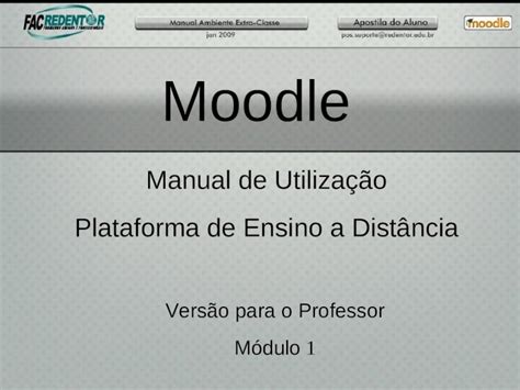 PPT Moodle Manual de Utilização Plataforma de Ensino a Distância