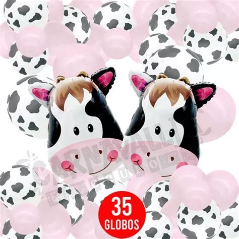 Kit Globos Vaca Decoraci N Manchas Vaquita Fiesta Cumple Meses Sin