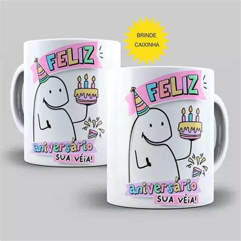 Caneca Porcelana Flork Feliz Anivers Rio Sua V Ia