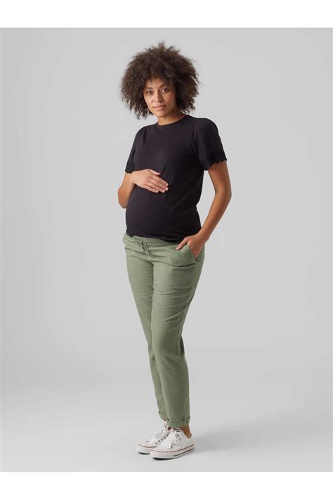 Vero Moda Maternity Zwangerschapsshirt Vmmpanna Met Broderie Zwart