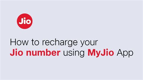 How To Recharge Your Jio Number Using MyJio App Reliance Jio YouTube